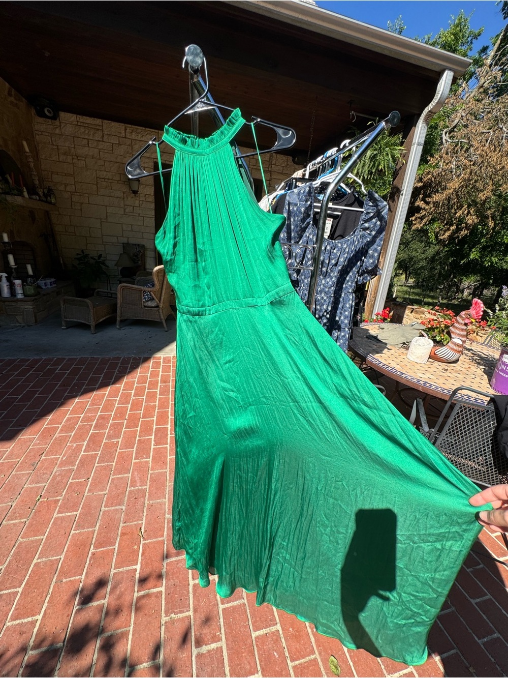 Banana Republic Emerald Green Halter Midi Dress